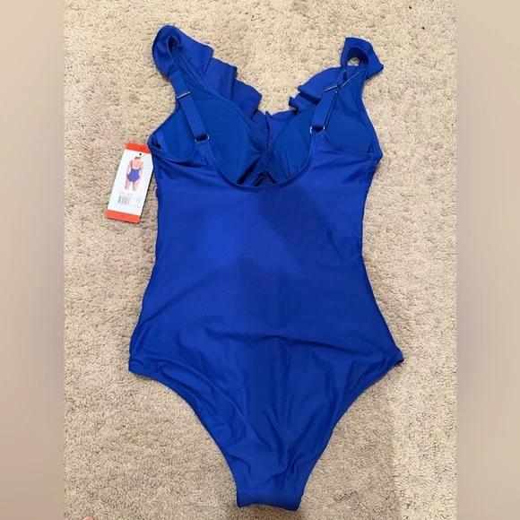 “New” DKNY Blue One Piece Swimsuit (Tummy Control) sizeM - Picture 2 of 2